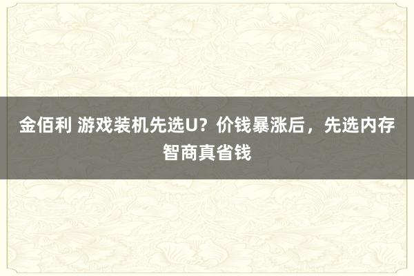 金佰利 游戏装机先选U？价钱暴涨后，先选内存智商真省钱