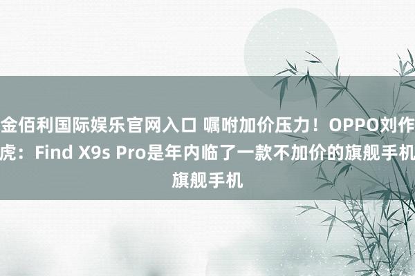 金佰利国际娱乐官网入口 嘱咐加价压力！OPPO刘作虎：Find X9s Pro是年内临了一款不加价的旗舰手机