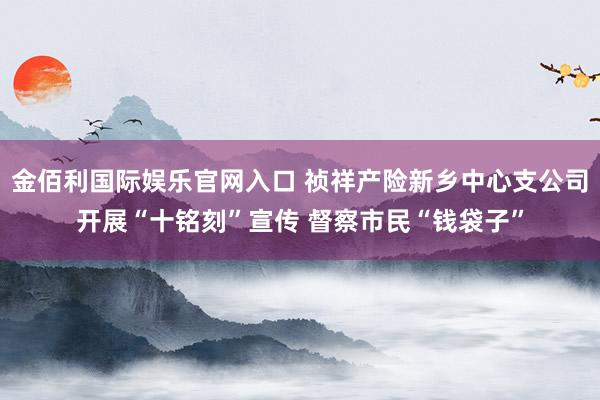 金佰利国际娱乐官网入口 祯祥产险新乡中心支公司开展“十铭刻”宣传 督察市民“钱袋子”