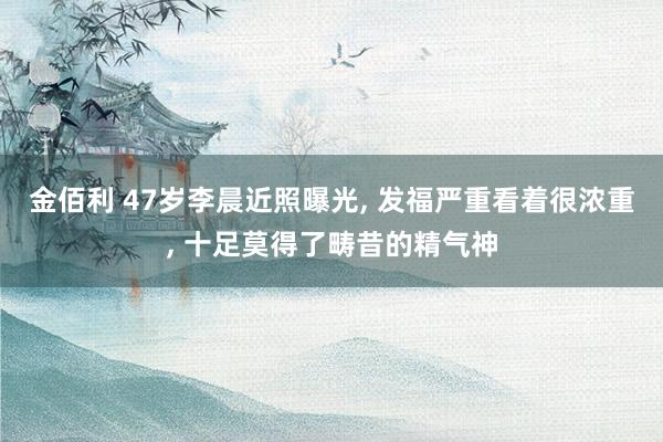 金佰利 47岁李晨近照曝光, 发福严重看着很浓重, 十足莫得了畴昔的精气神